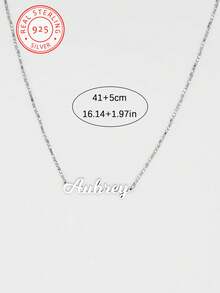 Dây chuyền mặt dây chuyền bạc 925 cao cấp, khắc tên tiếng Anh theo yêu cầu, phù hợp cho nữ, chất lượng cao, phụ kiện trang sức đa năng dùng hàng ngày, món quà bất ngờ dành cho phái nữ vào dịp Giáng sinh, Lễ Tạ ơn, Ngày Valentine, Ngày của Mẹ, Sinh nhật, hoặc mùa tựu trường. - Nhiều màu - Xem 7