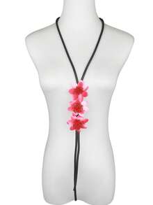 MARLIWOO 1 pieza Collar de estilo campestre hecho a mano decorado con flores en estilo bohemio para mujeres - Negro - Ver 11