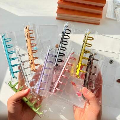 A7 Carpeta transparente de colores, Libro de pegatinas de colores transparentes, Carpeta multifuncional, Portada de carpeta, Carpeta portadocumentos, Libro de sellos, Sellos, Recambio de libro de pegatinas, Planificador personalizable