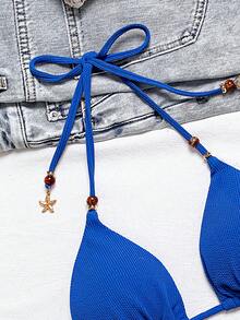 Women's Bikini, Beachwear, Plus Size Women's Beach Swimsuits, Vacation, Beach, Party, Sophisticated, Pool, LARA VIVA - Xanh đậm - Xem 2