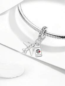 1 PC Silver Plated Touring Plane Camera Tower Perfume Pendant Charm Pendant Ball Suitable For Bracelets DIY Women's Jewelry