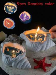 1 szt./4 szt. Zapachowe świece sojowe - świece w kształcie muszli z olejkami eterycznymi, domowe świece zapachowe, urodziny, Święto Dziękczynienia, prezenty na Dzień Matki dla kobiet, łagodzenie stresu, akcesoria do świec są losowe, wystrój pokoju, prezenty - Wielokolorowe - Zobacz 20