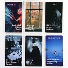 情侣神秘黑玫瑰卡牌套装，包含情感、婚姻、家庭、未来预言，逼真描绘万圣节、圣诞节、感恩节，塔罗牌、神谕卡。 - 白色 - 查看 3