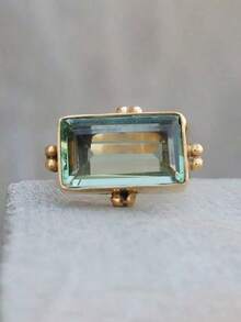 Ladies Fashion Single Product, Cut Artificial Crystal, Copper Ring Gold-Plated, Green Purple Artificial Crystal Jewelry, Fashionable And Elegant Western Jewelry, Can Be Given As A Surprise Gift To Your Lover, Anniversary - Nhiều màu - Xem 12