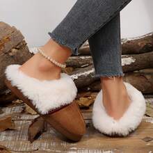 Women's Non-Slip Mute Floor Slippers - Solid Color With Plush Lining - 6652 Lạc đà - Xem 10