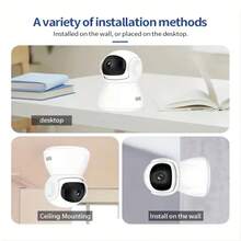 1pc 2MP Super HD Smart Camera, Supports 2.4G WiFi Connection, HD Infrared Night Vision, Two-Way Audio, 360° Rotation Monitoring, Motion Detection, APP Control, Real-Time Viewing Anytime - Suitable For Home Security, Babies, Elders And Pets, A Reliable Home Security Device. - White - View 7