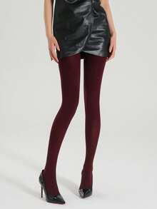 Quần tất nhung ấm áp hàng ngày cho nữ - Màu trơn đa năng, hoàn hảo cho mọi trang phục - Màu Đỏ Sâu - Xem 10