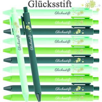 6/12pcs Set Of Lucky Pens With Inspirational German Quotes, Retractable Medium Ballpoint Pens - Ergonomic Plastic Body, Suitable For Employee Appreciation Gifts, Volunteer/Nurse Gifts, Corporate Gifts, Fashionable Writing Tool, Smooth Writing, Office Worker''s Choice
