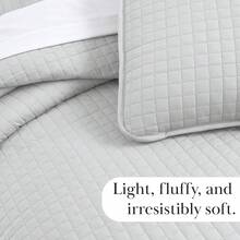 Full/Queen Quilt Bedding Set, Microfiber Quilts Queen Size, Coverlet, Stain & Pet Hair Resistant Bedding, Full Size Bedspread With 2 Pillow Shams, Bone, 2025 - 13 - 淺灰色 - 查看 9