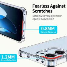 غطاء هاتف شفاف مقاوم للصدمات مزود بوسادة هوائية لهواتف OPPO A40/A60/A98/A38/A18/OPPO Find X3 Neo وطرازات متوافقة أخرى. تم تصميم الغطاء ليكون مقاوم للصدمات والبلى والخدش. - شفاف - مشاهدة 6