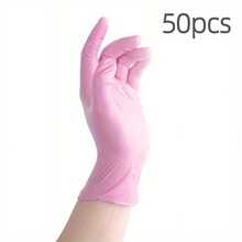 50pcs Disposable Nitrile Gloves, Durable Household Cleaning Gloves, Waterproof Gloves, Suitable For Outdoor Camping, Kitchen Cleaning, Tattoo, Hair Dye, Pets, Beauty, And Cleaning Supplies