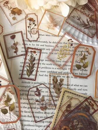 30 st/förpackning klistermärken med vintageblommor och lövkanter, dekorativa material för scrapbooking