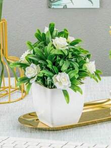 Bộ 2/4 món đồ trang trí hoa và cây xanh nhân tạo, bao gồm các cây giả nhỏ và hoa trang trí nhiều màu sắc trong chậu, lý tưởng để trang trí bàn trong nhà, lan can hành lang, tăng thêm vẻ đẹp thẩm mỹ. - Nhiều màu - Xem 9