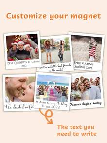 1/35pcs Custom Photo Tiles, Personalized Photo Prints, Square Photo Fridge Magnets, Custom Text Photo Magnets, Family Photo Souvenirs, Engagement Photo Fridge Magnets, Valentine's Day Gifts, Valentine's Day Gifts, Gifts For Her, Gifts For Him, Gifts For Mom, Gifts For Friends, Home Decoration, Decorative Items, Personalized Gifts, Customized Gifts, Warm Atmosphere, Autumn Home Refresh