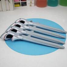 1支鲨鱼K-Pop主题可伸缩黑色圆珠笔 - 趣味十足，神秘办公用品，卡通可爱文具鲨鱼造型圆珠笔，学生书写流畅，办公用品文具，抽象恶作剧流畅圆珠笔，可边吃薯片边做趣味减压签名笔，黑色美人 - 彩色 - 查看 7