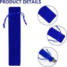 Yeanifeana 20piezas de terciopelo cordón bolígrafo 1.4 x pulgadas multicolor terciopelo bolígrafo manga bolsa de terciopelo bolígrafo caja de lápices a granel de navidad como regalos (Azul) - Negro - Ver 7