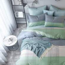 Tan Gingham Grid Duvet Cover Queen 3 Pieces Beige Plaid Duvet Cover 100% Washed Cotton Boho Plaid Comforter Cover With 2 Pillowcases Farmhouse Checkered Gingham Bedding Set Queen,  & Retro Style - A7#藍綠拼布 - 查看 8