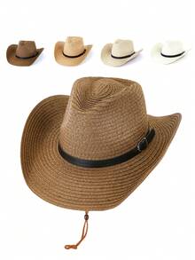 1pc Casual Straw Textured Sun Hat, Suitable For Spring, Summer, Autumn, Versatile Casual Work Holiday - Teardrop Hat - View 15