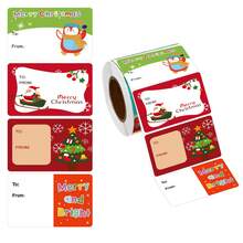 500pcs/Roll Christmas Gift Label Stickers, Writable Self-Adhesive Multi-Purpose Holiday Decoration Labels For Holiday Gift Packaging, Daily General Self-Adhesive Labels, Multi-Style,Christmas Decorations,Christmas ,Christmas Crafts