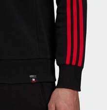 Adidas Áo nỉ thể thao thường ngày có mũ trùm đầu dành cho nam - Đen/Đỏ - Xem 8