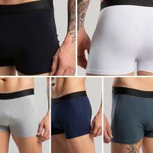 Set Of 4 Men's Boxer Briefs, Premium Cotton, Comfortable For Adults - Đen và trắng - Xem 6