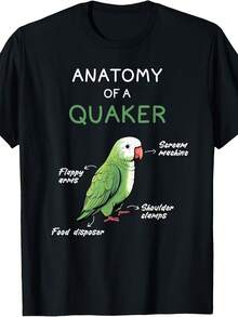 Quaker Shirt Funny Anatomy Of A Quaker Parrot Monk Parrot T-Shirt - 款式4 - 查看 1