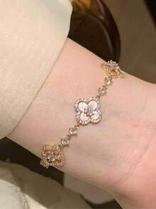 1pc Elegant & Delicate Floral Bracelet, Luxury & Chic