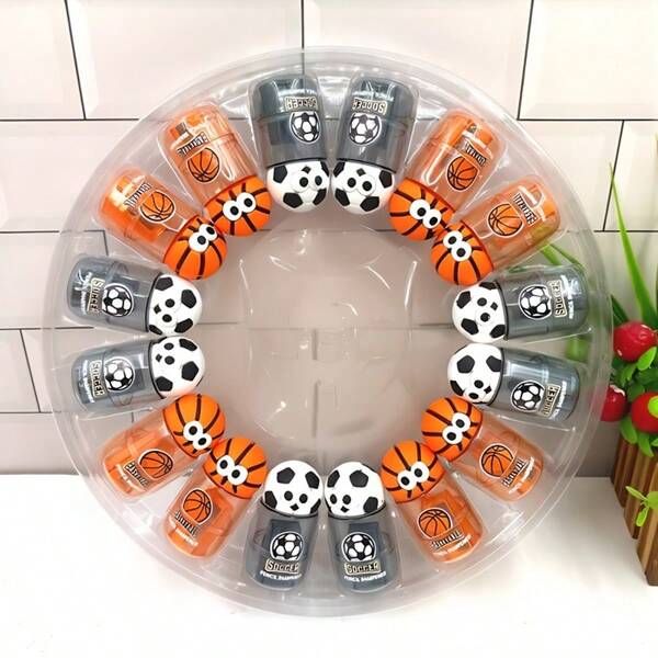 2pcs Animal Cartoon Pencil Sharpeners, Football Design, Creative Single Hole Pencil Sharpeners - Perfect Back To School Gift, Cute Pencil Sharpeners, Sharpeners With Container, Cartoon Double Hole Pencil Sharpeners, Manual Pencil Sharpeners, Mechanical Pencil Sharpeners, School Supplies, Fun Accessories, Cartoon Design, Manual Pencil Sharpeners, Mechanical Pencil Sharpeners, Pencil Tools, Double Hole Pencil Sharpeners, Teacher Supplies, Gifts