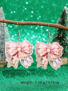 زوج أنيق من أقراط الفراشة البلاستيكية، تصميم إبداعي وفريد، مجوهرات هدية عيد للنساء