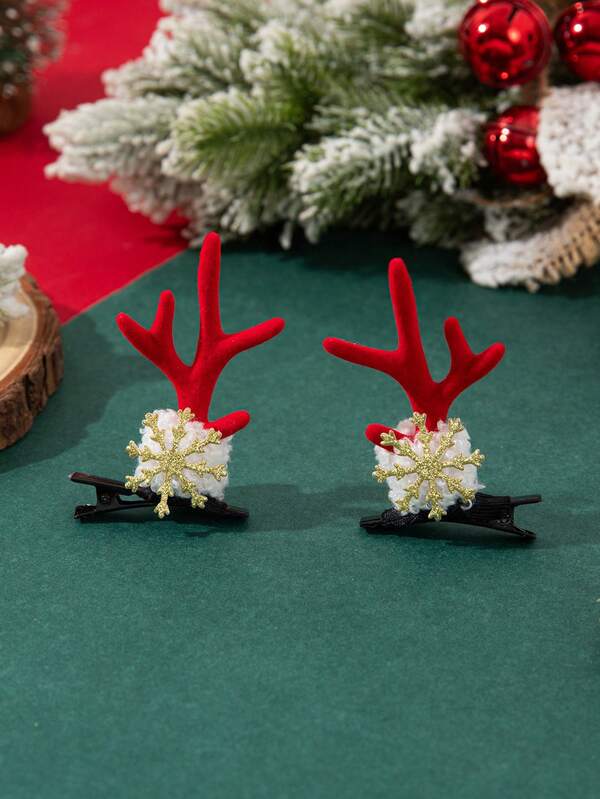 2 piezas de Clips para el cabello navideños y lindos, adecuados para atuendos festivos