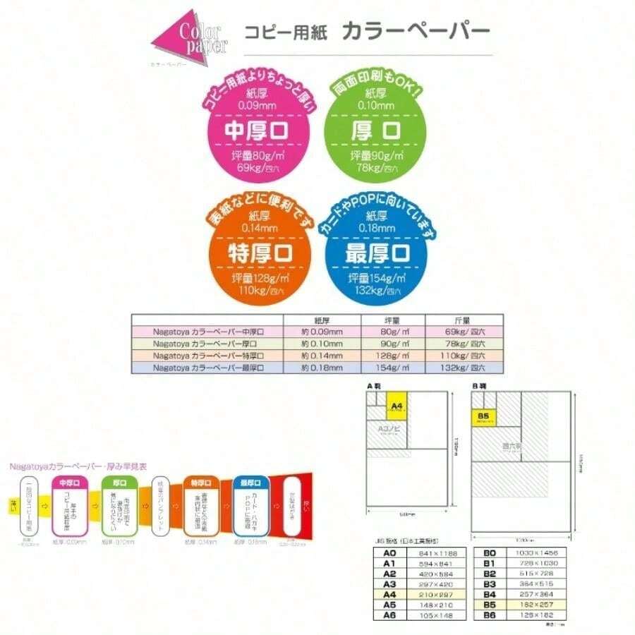 カラーペーパー ナ - 4215 B5中厚口 100枚 アイボリー - 15:アイボリー - チェックする 1