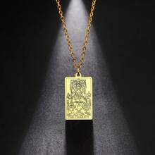 TEAMER Stainless Steel Tarot Cards Necklace Vintage Tarot Jewelry Good Luck Amulet Pendants For Women{Inchcolor_nameinch:InchGold-THECHARIOTinch} - 黃金-THECHARIOT - 查看 7