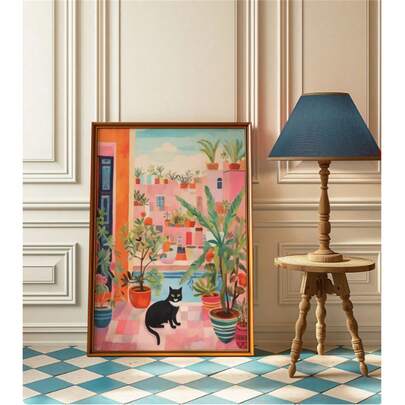 1pc Matisse Black Cat Art Print: Eclectic Kitchen Decor Posters Canvas Painting Wall Arts Room Home Decoration Unframed