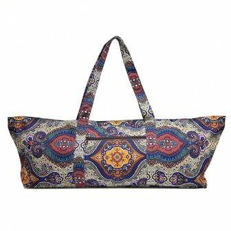 大容量彩色图腾图案手提袋，适合旅行、运动、瑜伽