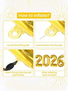 16Pcs 16-Inch Gold 2026 Happy New Year's Eve Party Decorations Winter Happy New Year Celebration Aluminum Foil Balloon Atmosphere Making Decorations - Multicolor - View 10