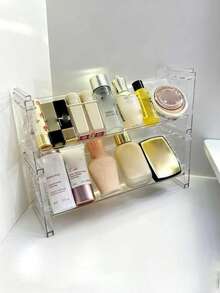 1pc/3pcs Stackable Transparent Acrylic Storage Box Makeup Organizer Display Rack For Lip Gloss, Powder Compact - Multicolor - View 7