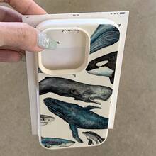 Una funda de teléfono personalizada, elegante y creativa, con textura de lichi y diseño retro de ballena, a prueba de golpes y protección contra caídas, resistente a las manchas y duradera, adecuada para  17/17 Pro/17 Pro Max/17 Air/ 16/16 Pro/16 Pro Max/16 Plus/ 15/15 Pro Max/15 Pro/15 Plus/ 14/14 Pro/14 Plus/14 Pro Max/ 13/13 Pro/13 Pro Max/12/12 Pro/12 Pro Max/11/11 Pro/11 Pro Max/XR/X/XS/XS Max. Es el regalo de cumpleaños perfecto para novias, novios, esposos, esposas, amigos o para uno mismo, innovador y a la moda, adecuado tanto para hombres como para mujeres - regalo de cumpleaños, regalo de vacaciones, regalo para parejas o novio/novia. - Multicolor 1679 - Ver 4