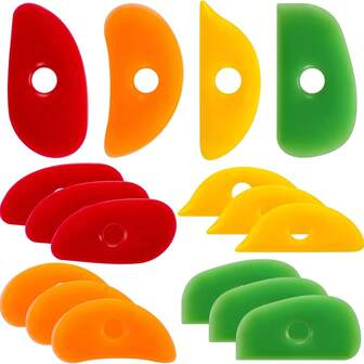 4/12 Pcs Soft Rubber Rib For Pottery Clay Silicone Ceramics Tools Multi Styles Pottery Rubber Clay Ceramic Ribs For DIY Smooths Shapes Sculpting Ceramics Tool
