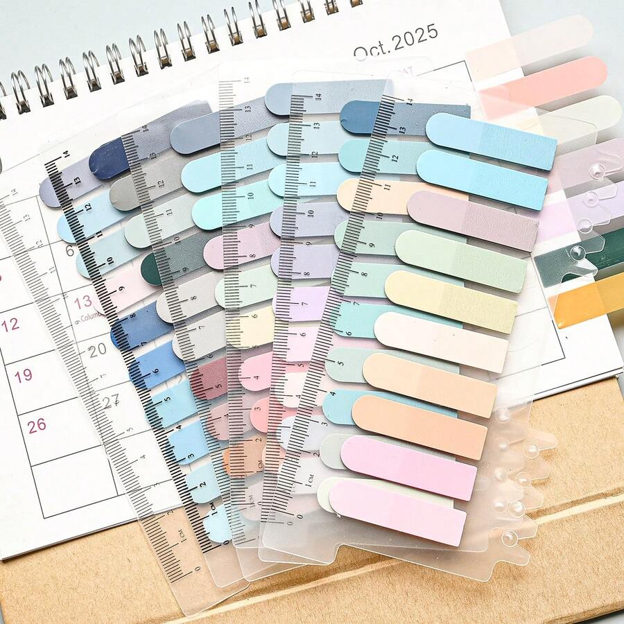 200 ملاحظات لاصقة شبه شفافة متدرجة اللون من نوع واحد يمكن استخدامها لتمييز الكتب المدرسية وتصنيف مستلزمات المكتب. وهي مناسبة لتدوين الملاحظات والفهرسة