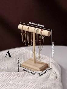 1pc Jewelry Organizer Rack, Wooden Bracelet Watch Display Stand, Necklace Holder, Holiday Gift ,Room Decor - Multicolor - View 11