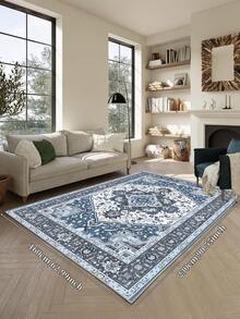 Faux Cashmere Area Rugs For Bedroom, Bohemian Style, Cool Rugs Living Room, 1 Count Home Decor Carpet, Washable Runner Rug, Mat Home Decor For Kitchen, Bathroom, Dining, Fluffy And Simple, Create A Unique, Niche, And Cozy Vibe - Blue - View 5
