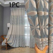 Geometric Pattern 1 Panel Curtain - Modern Simple Home Decorative Window Curtain - Gray-blue - View 4