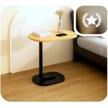C-Shaped Side Table Black , Modern Multifunctional Coffee & Laptop Table for Living Room, Bedroom, Office, or Balcony, Compact 60cm Height Sofa Table, Space-Saving Industrial Loft Design, Elegant Black & Brown Accent Furniture. - 黑色與棕色 - 查看 7