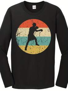 Boxing Shirt - Vintage R Boxer Long Sve T-Shirt - Boxing Icon Shirt - 款式9 - 查看 1