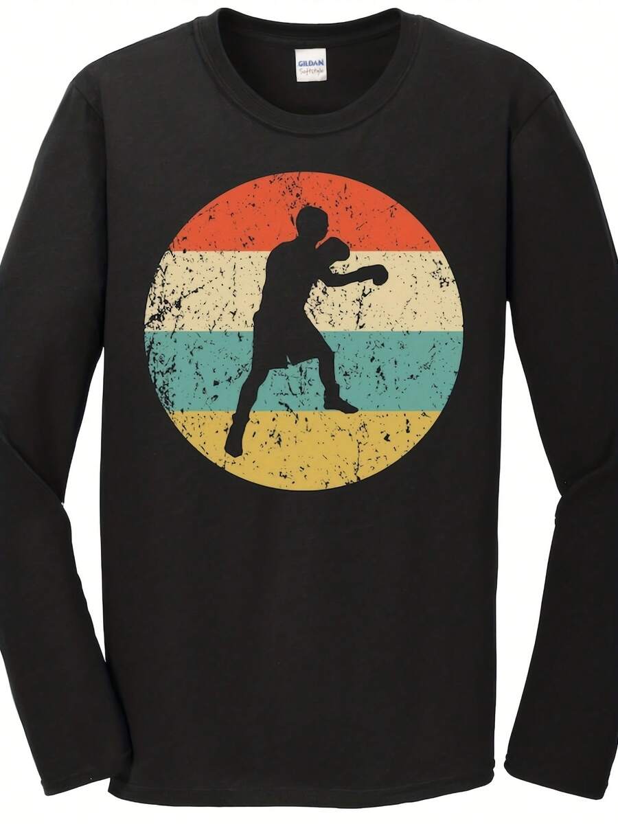 Boxing Shirt - Vintage R Boxer Long Sve T-Shirt - Boxing Icon Shirt - 款式9 - 查看 1