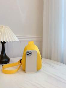 Fashionable Embroidered Letter Nylon Crossbody Bag, Unisex Minimalist Versatile Chest Bag - A - View 4