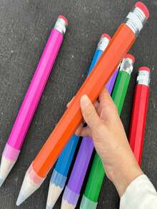 1支13.78英寸巨型铅笔，适用于艺术家、画家、学生，带橡皮擦的大号木质铅笔，新奇的学校和办公用品礼品 - 彩色 - 查看 12