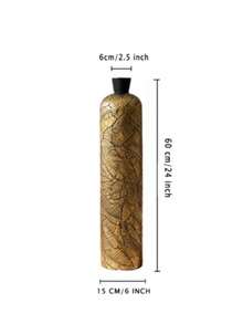 1 Pc Large Modern Resin Floor Vase -24 Inch /30 Inch Tall - Bohemian Style, Elegant Stripe Relief Texture, Ideal For Pampas Grass Container, Autumn Office/Home Decor, Wedding Decorations, Halloween And Christmas Decoration, Holiday Decoration Room Decor Flower Vase Glass Vase - Multicolor - View 17