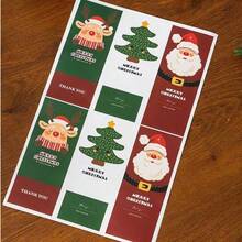 15pcs Christmas Sealing Stickers, Long Label Stickers For Gift Decoration, Baking Accessories For Cake, Cookie, And Candy Packaging Box Sealing, Self-Adhesive Stickers For Gift And Cake Box Decoration, Holiday Props Decoration, Christmas Atmosphere Decoration(The Style In The Picture Will Be Sent Randomly)