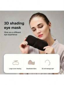 1pc Natural Silky Sleep Eye Mask, Ultra Smooth Sleep Mask For Women And Men - Fully Adjustable Straps, Especially Suitable For Back And Side Sleepers - Multicolor - View 3